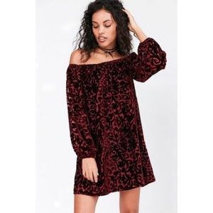 Urban Outfitters Velvet Off the shoulder Dress